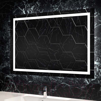 Зеркало Пекам Astra 1 100x80 / astra1-100x80dcl (с подсветкой, сенсором на взмах руки и часами)