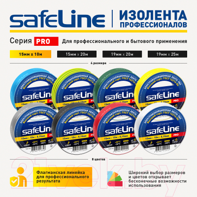 Набор изолент Safeline 15ммx10м 9357