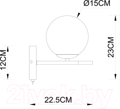 Бра Arte Lamp Alcor A2224AP-1BK