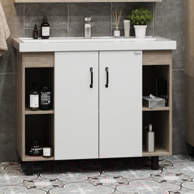 Тумба под умывальник Onika Тимбер 100.10 / 110011 (белый матовый/дуб сонома)