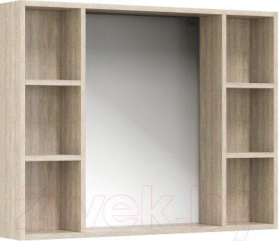 Шкаф с зеркалом для ванной Onika Тимбер Универсальный 100.00 / 210017 (дуб сонома) - фото