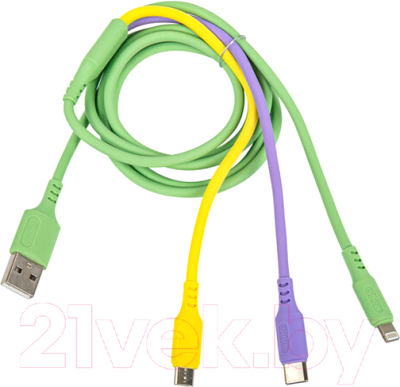 Кабель Sonnen USB 2.0-Micro USB/Type-C/Lightning / 513562 - фото