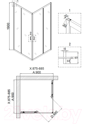 Душевой уголок Niagara Nova NG-6608-08 90x90