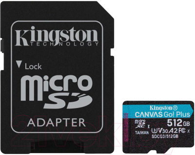 Карта памяти Kingston Canvas Go Plus microSDXC 512GB + SD адаптер (SDCG3/512GB) - фото