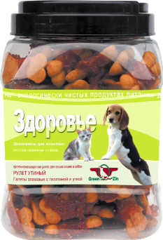 Лакомство для собак Green QZin Здоровье Галеты с телятиной и уткой - фото
