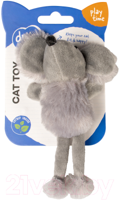 Игрушка для кошек Duvo Plus Ушастая мышка / 12083/DV