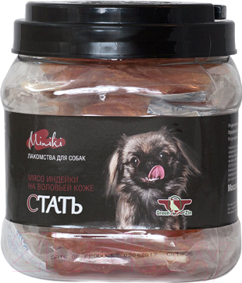 Лакомство для собак Green QZin Миники Стать Сушеное мясо индейки на воловьей коже - фото