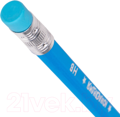 Набор простых карандашей Юнландия Неончики + 2 ластика / 181783