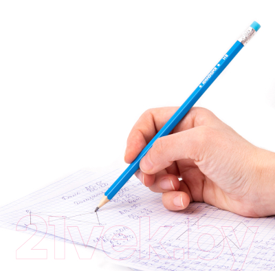 Набор простых карандашей Юнландия Неончики + 2 ластика / 181783