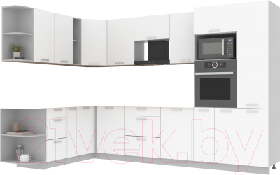 Готовая кухня Интерлиния Мила Лайт 1.88x3.2 левая без столешницы - фото