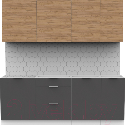 Готовая кухня Интермебель Микс Топ-6 2.1м без столешницы - фото