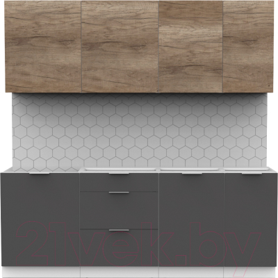 Готовая кухня Интермебель Микс Топ-6 2.1м без столешницы - фото