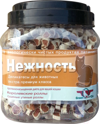 Лакомство для кошек Green QZin Нежность Сушеные утиные роллы - фото