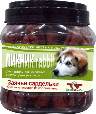 Лакомство для собак Green QZin Пикник 2 Сушеные колбаски из кролика - фото