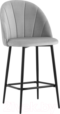 Стул барный Stool Group Логан полубарный (велюр светло-серый) - фото