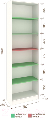 Стеллаж Кортекс-мебель Бинго 60x202