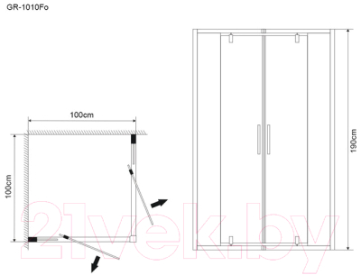 Душевой уголок Grossman Forta GR-1010Fo 100x100x190