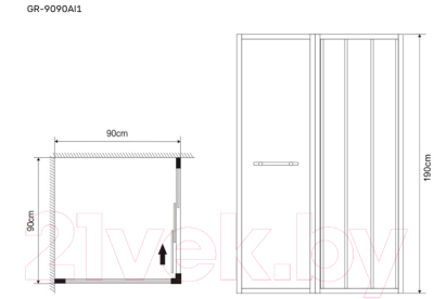 Душевой уголок Grossman Alba1 90x90x190 / GR-9090Al1
