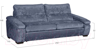 Диван Асмана Форест 190 (Plush Steel)