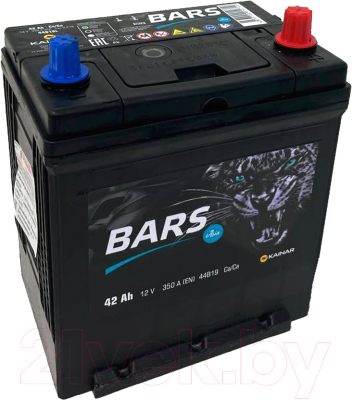 Автомобильный аккумулятор BARS Asia 42 JR тонкие клеммы с бортом / 037 143 01 0 L - фото