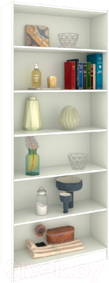 Стеллаж Кортекс-мебель Бинго 80x202 (белый)