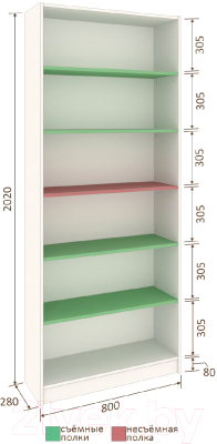 Стеллаж Кортекс-мебель Бинго 80x202