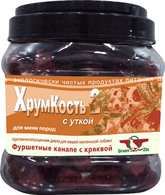 Лакомство для собак Green QZin Хрумкость 2 Сушеные гантельки с уткой - фото