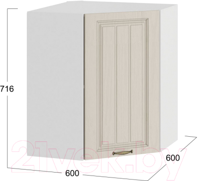 Шкаф навесной для кухни ТриЯ Лина 1В6У (белый/крем)
