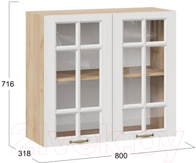 Шкаф навесной для кухни ТриЯ Лина 1В8С (дуб крафт золотой/белый)