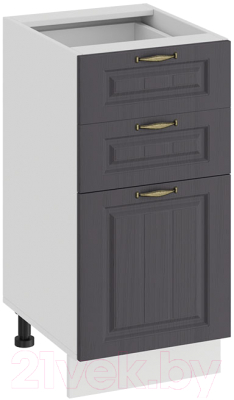 Шкаф-стол кухонный ТриЯ Лина 1Н4Я3 (белый/графит) - фото