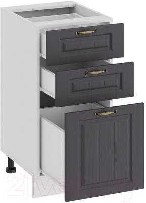 Шкаф-стол кухонный ТриЯ Лина 1Н4Я3 (белый/графит)