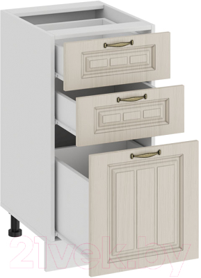 Шкаф-стол кухонный ТриЯ Лина 1Н4Я3 (белый/кремовый)