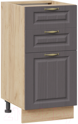 Шкаф-стол кухонный ТриЯ Лина 1Н4Я3 (дуб крафт золотой/графит) - фото