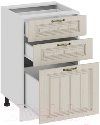 Шкаф-стол кухонный ТриЯ Лина 1Н5Я3 (белый/кремовый)