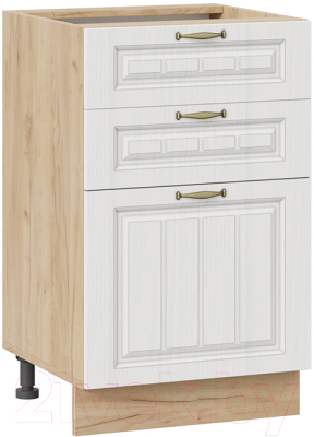 Шкаф-стол кухонный ТриЯ Лина 1Н5Я3 (дуб крафт золотой/белый) - фото