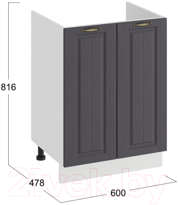 Шкаф под мойку ТриЯ Лина 1Н6М (белый/графит)