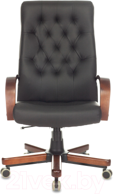 Кресло офисное Бюрократ T-9928WALNUT/ECO (экокожа черный/дерево)
