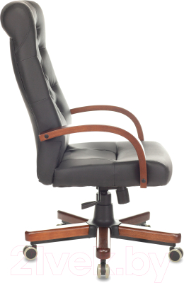 Кресло офисное Бюрократ T-9928WALNUT/ECO (экокожа черный/дерево)