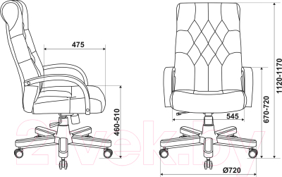 Кресло офисное Бюрократ T-9928WALNUT/ECO (экокожа черный/дерево)