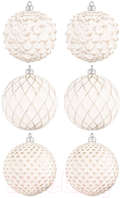 Набор шаров новогодних Elan Gallery Винтажные узоры / 970069 - фото