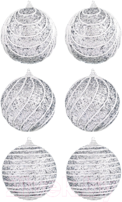 Набор шаров новогодних Elan Gallery Полоски / 970073 - фото