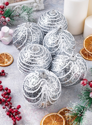 Набор шаров новогодних Elan Gallery Полоски / 970073