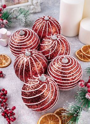 Набор шаров новогодних Elan Gallery Полоски / 970074