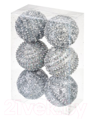 Набор шаров новогодних Elan Gallery Серебряный узор / 970085