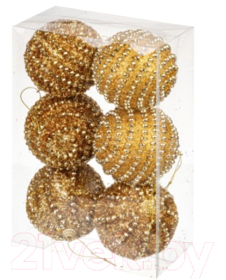 Набор шаров новогодних Elan Gallery Золотой узор / 970086