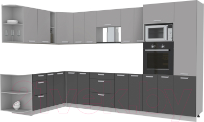 Готовая кухня Интерлиния Мила Лайт 1.88x3.4 левая без столешницы - фото