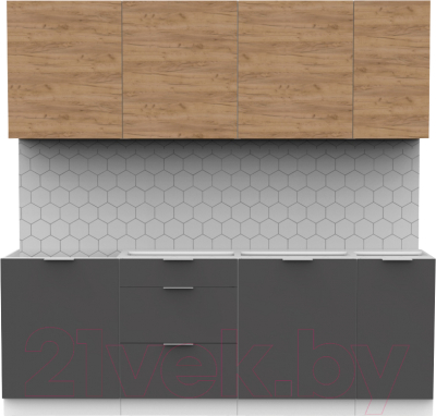 Готовая кухня Интермебель Микс Топ-7 2.2м без столешницы - фото