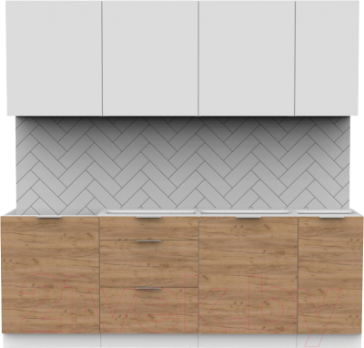 Готовая кухня Интермебель Микс Топ-7 2.2м без столешницы - фото