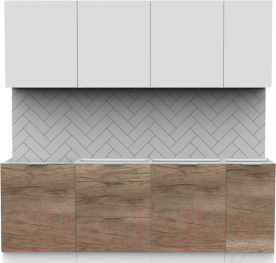 Готовая кухня Интермебель Микс Топ-7 2.2м без столешницы - фото