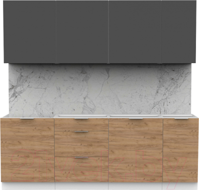 Готовая кухня Интермебель Микс Топ-7 2.2м без столешницы - фото